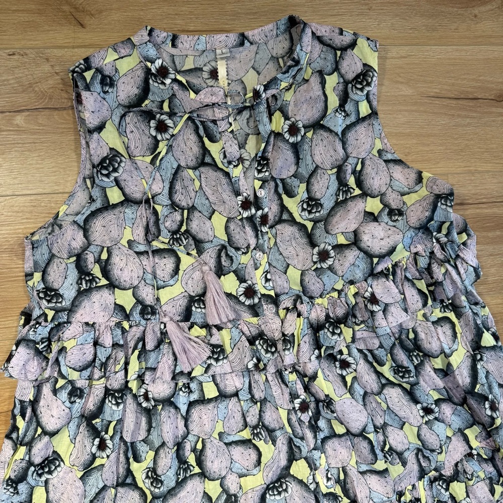 Uncle Frank Pink and Yellow Tiered Midi Dress - Picture 3 of 7